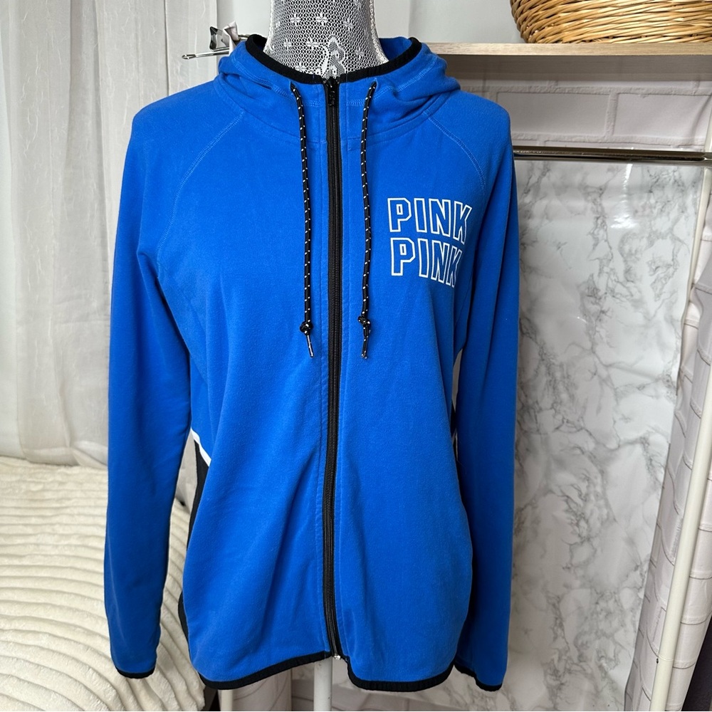 PINK Full Zip Fleece Jacket Blue